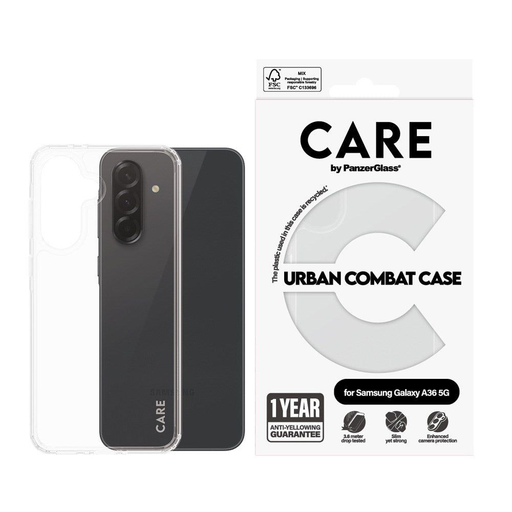 CARE by PanzerGlass Samsung Galaxy A36 (5G) FLAGSHIP Urban Combat Deksel - Gjennomsiktig