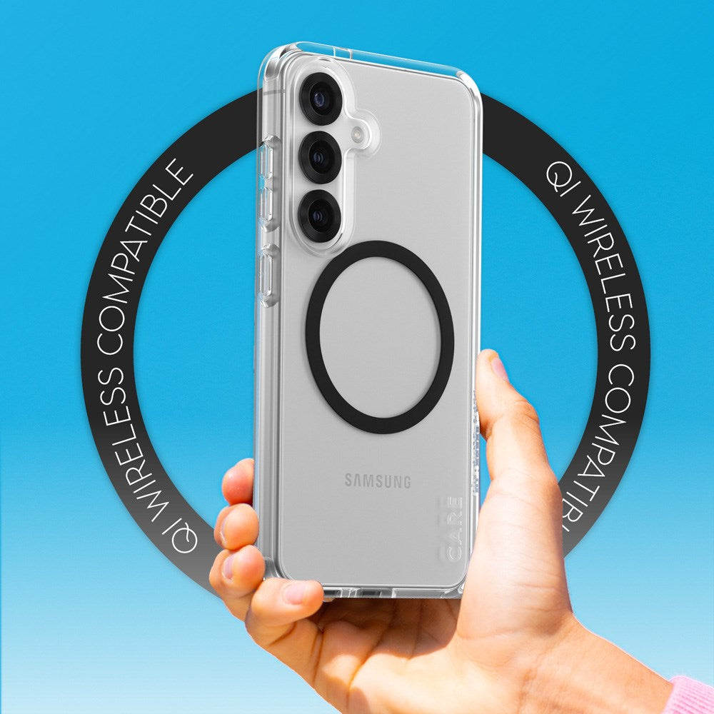 CARE by PanzerGlass Samsung Galaxy S25 FLAGSHIP Urban Combat Deksel - Qi Kompatibel - Gjennomsiktig / Black