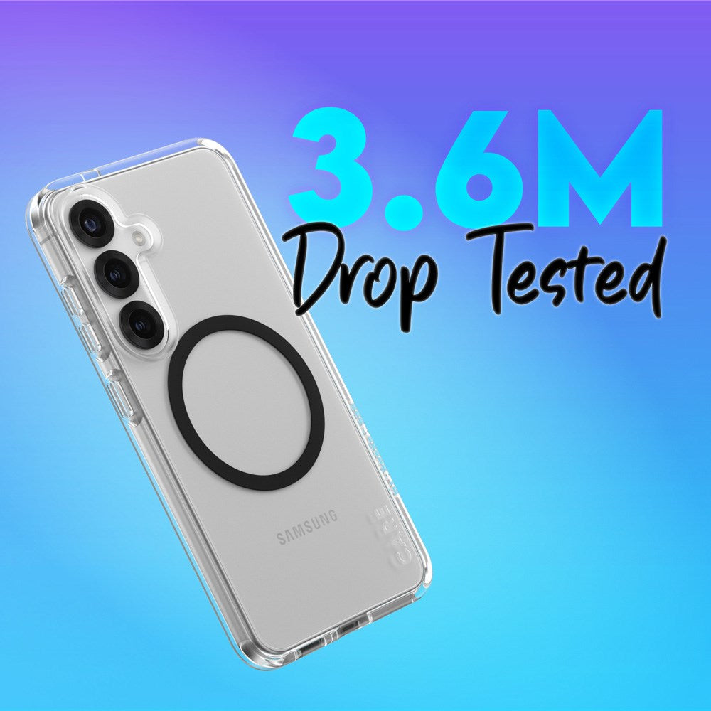 CARE by PanzerGlass Samsung Galaxy S25 FLAGSHIP Urban Combat Deksel - Qi Kompatibel - Gjennomsiktig / Black