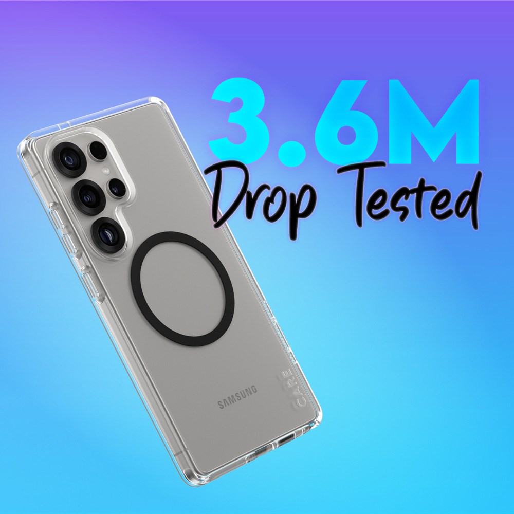 CARE by PanzerGlass Samsung Galaxy S25 Ultra FLAGSHIP Urban Combat Deksel - Qi Kompatibel - Gjennomsiktig / Black