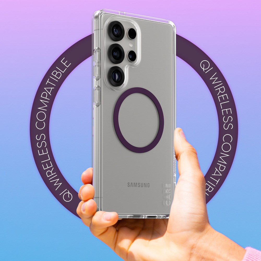 CARE by PanzerGlass Samsung Galaxy S25 Ultra FLAGSHIP Urban Combat Deksel - Qi Kompatibel -Gjennomsiktig / Plum Purple