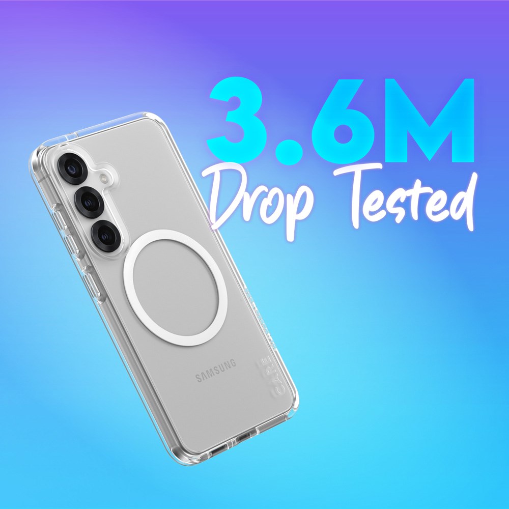 CARE by PanzerGlass Samsung Galaxy S25 FLAGSHIP Urban Combat Deksel - Qi Kompatibel - Gjennomsiktig / White