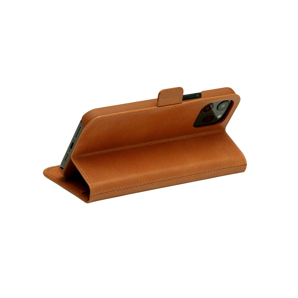 iPhone 12 Pro Max dbramante1928 Copenhagen Slim Ekte Skinn Flip Deksel m. Lommebok - Tan