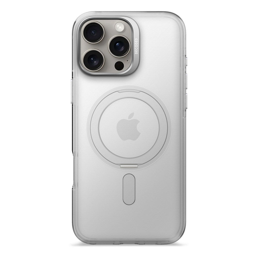 Decoded iPhone 16 Pro Max Loop Stand Back Case - 100% Resirkulert Plast - MagSafe-kompatibel - Gjennomsiktig / Matt Hvit