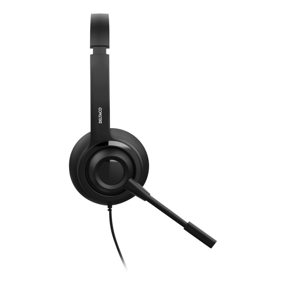 Deltaco Mono Headset m. Ledning - Svart