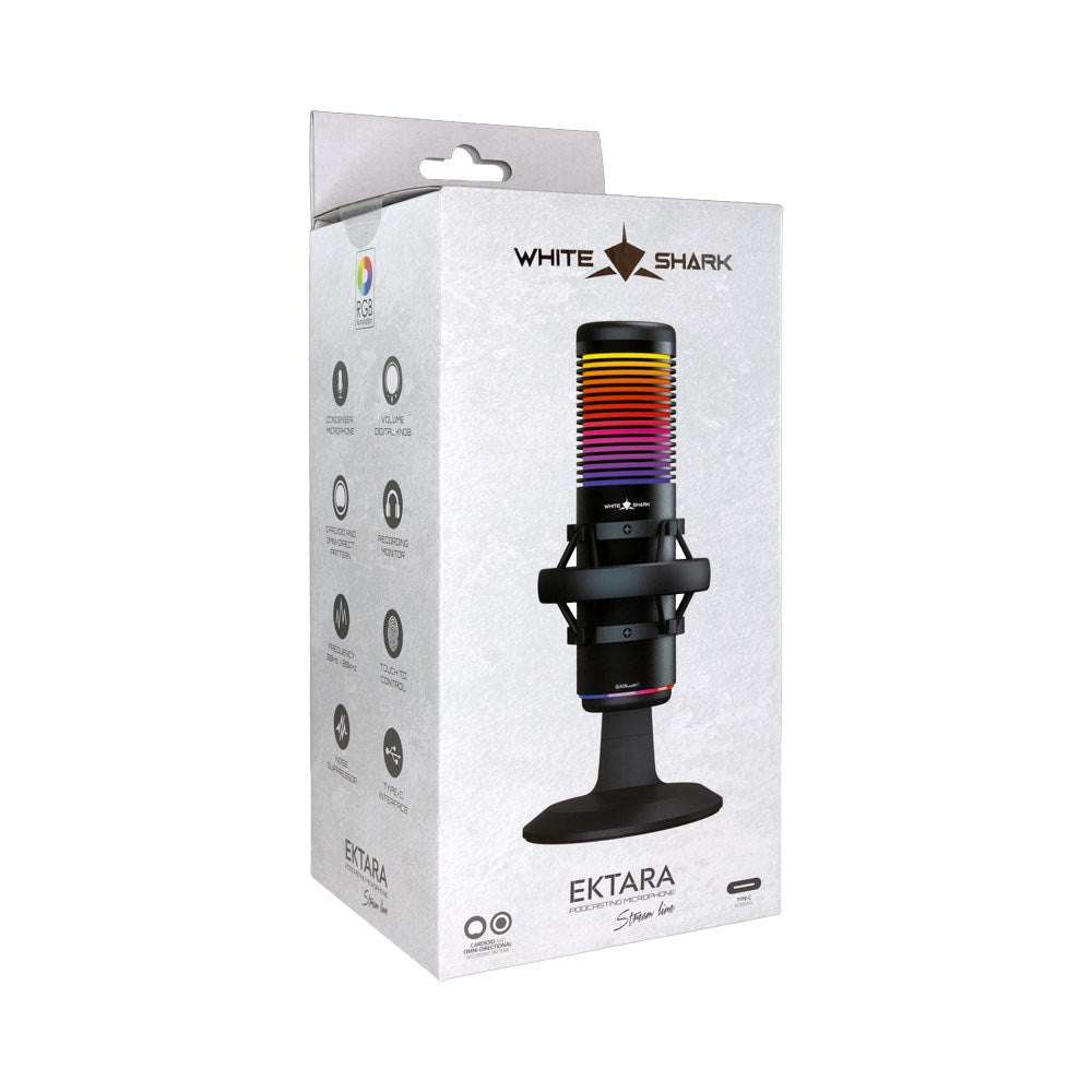 White Shark EKTARA Gaming Mikrofon - Svart