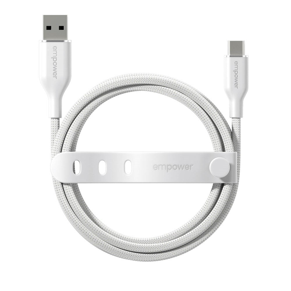 empower by PanzerGlass Racing 60W USB-A til USB-C Kabel – 1.2m – Silver White