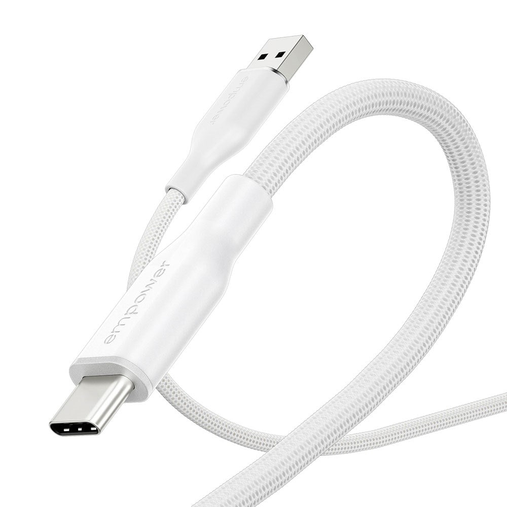 empower by PanzerGlass Racing 60W USB-A til USB-C Kabel – 1.2m – Silver White