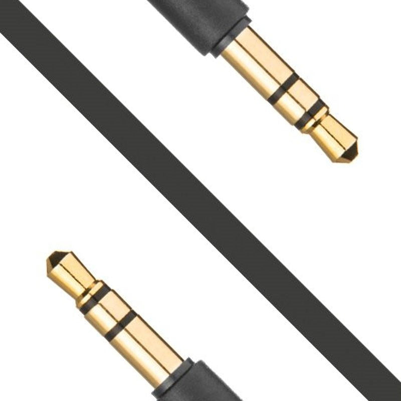 Fixed AUX Kabel – 3.5mm Minijack – 1m - Svart