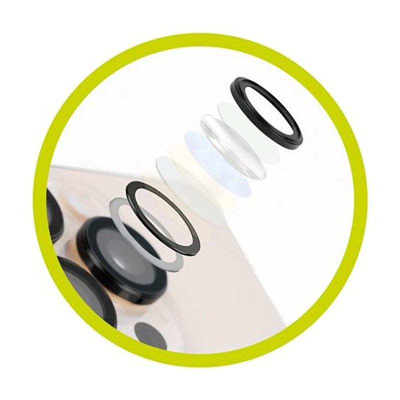 iPhone 17 Pro / 17 Pro Max Mobile Origin Kameralinsebeskytter med Monteringsverktøy - Gjennomsiktig / Svart