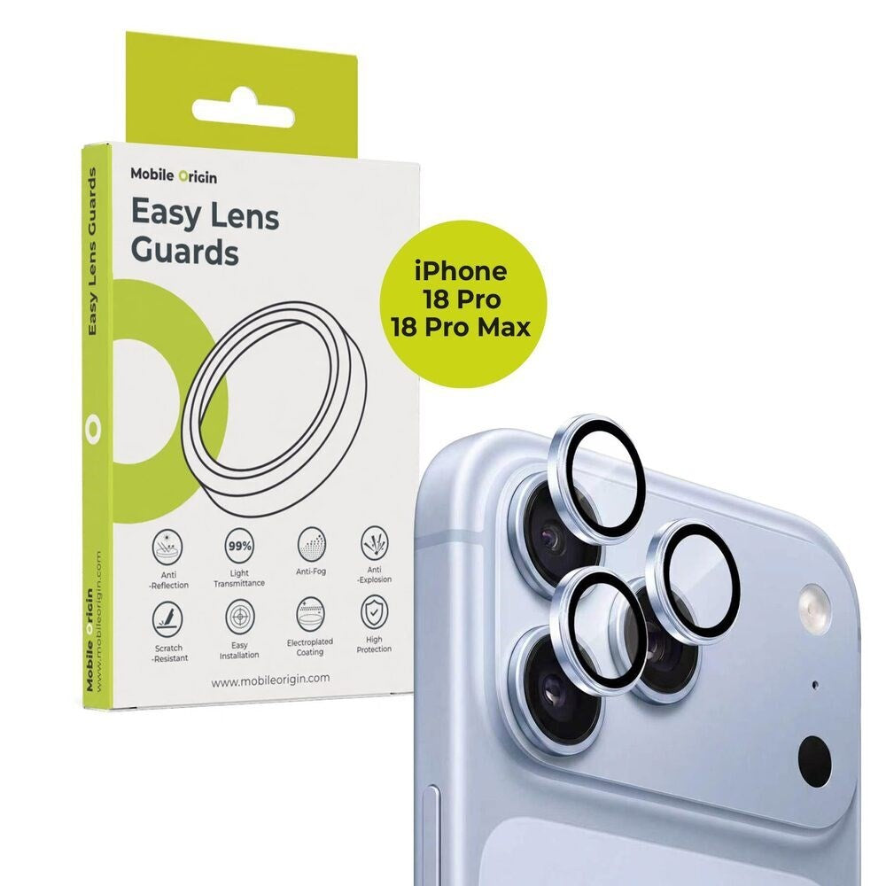 iPhone 18 Pro / 18 Pro Max Mobile Origin Easy Kameralinsebeskytter - Blå