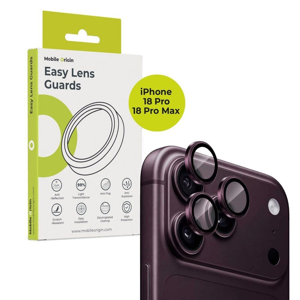 iPhone 18 Pro / 18 Pro Max Mobile Origin Easy Kameralinsebeskytter - Rød