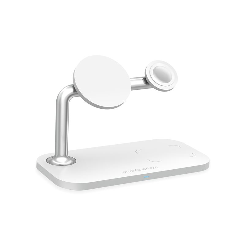 Mobile Origin 3-i-1 Trådløs Lader - Hvit