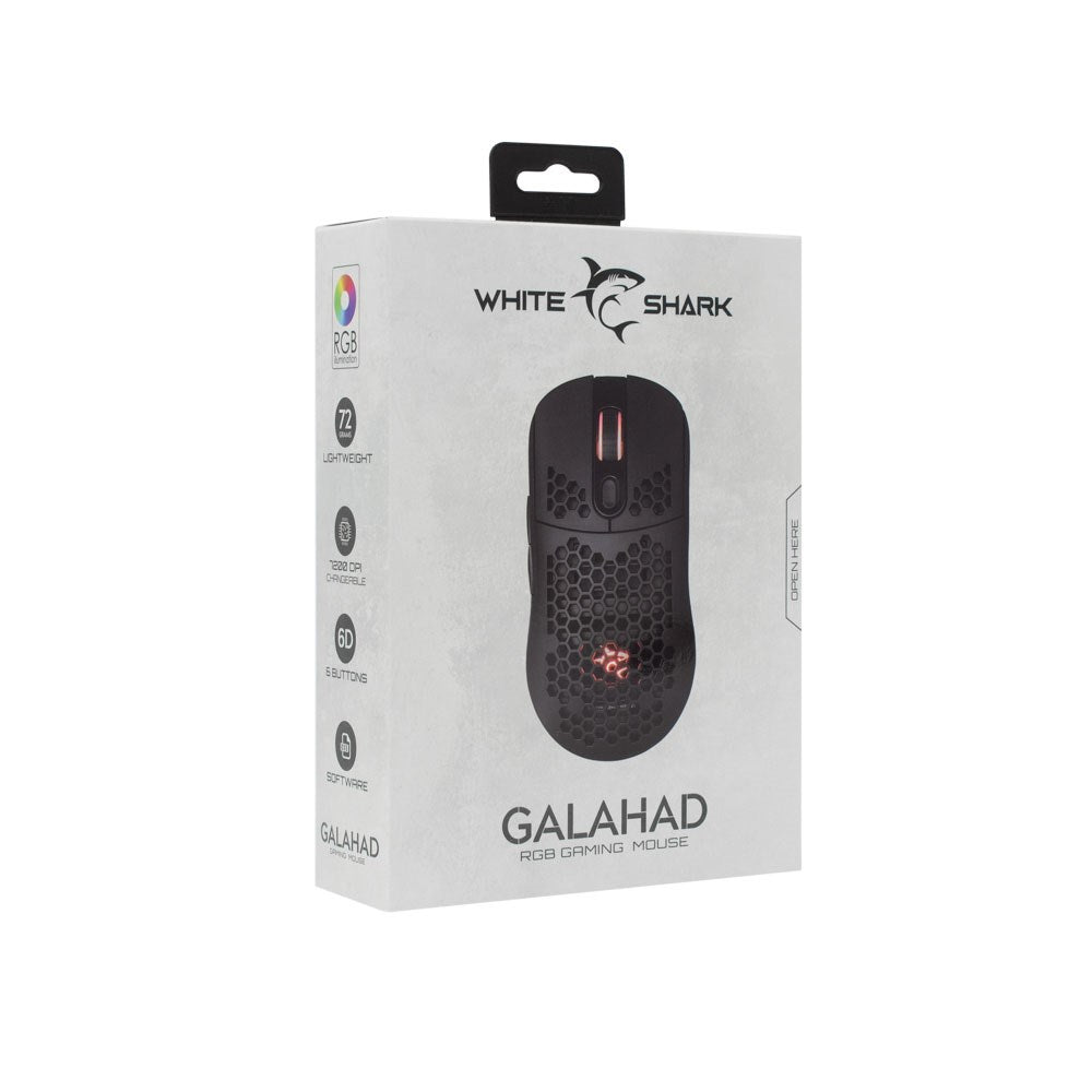 White Shark GALAHAD Gaming Mus - 6D / 7200 DPI - Svart