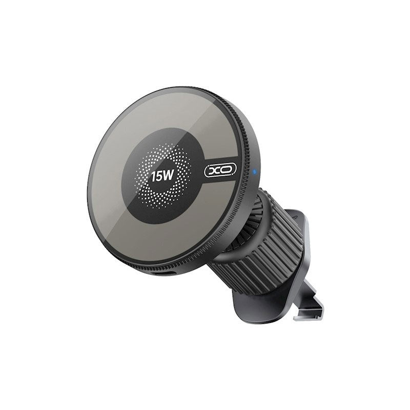 XO CX025 Magnetisk Bilventil Telefonholder - 15W Trådløs Lading - MagSafe Kompatibel - Svart