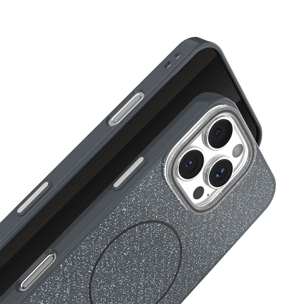iPhone 12/12 Pro Glitter Thin Deksel - MagSafe Kompatibel - Svart