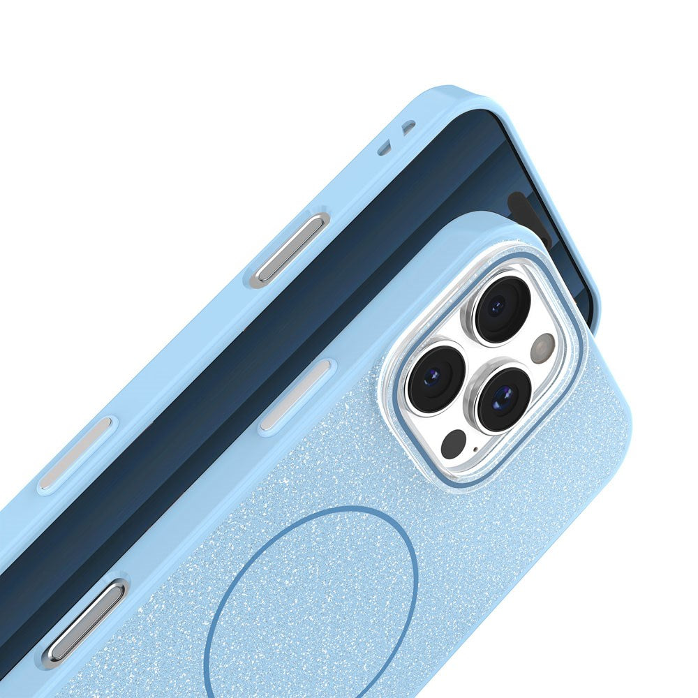 iPhone 17 Pro TFO Glitter Thin Deksel - MagSafe Kompatibel - Blå