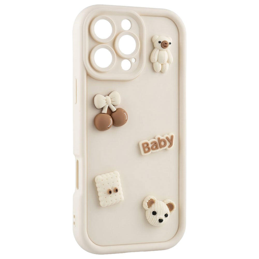 iPhone 16 TFO Ultra Trendy 3D Deksel - Beige Bear