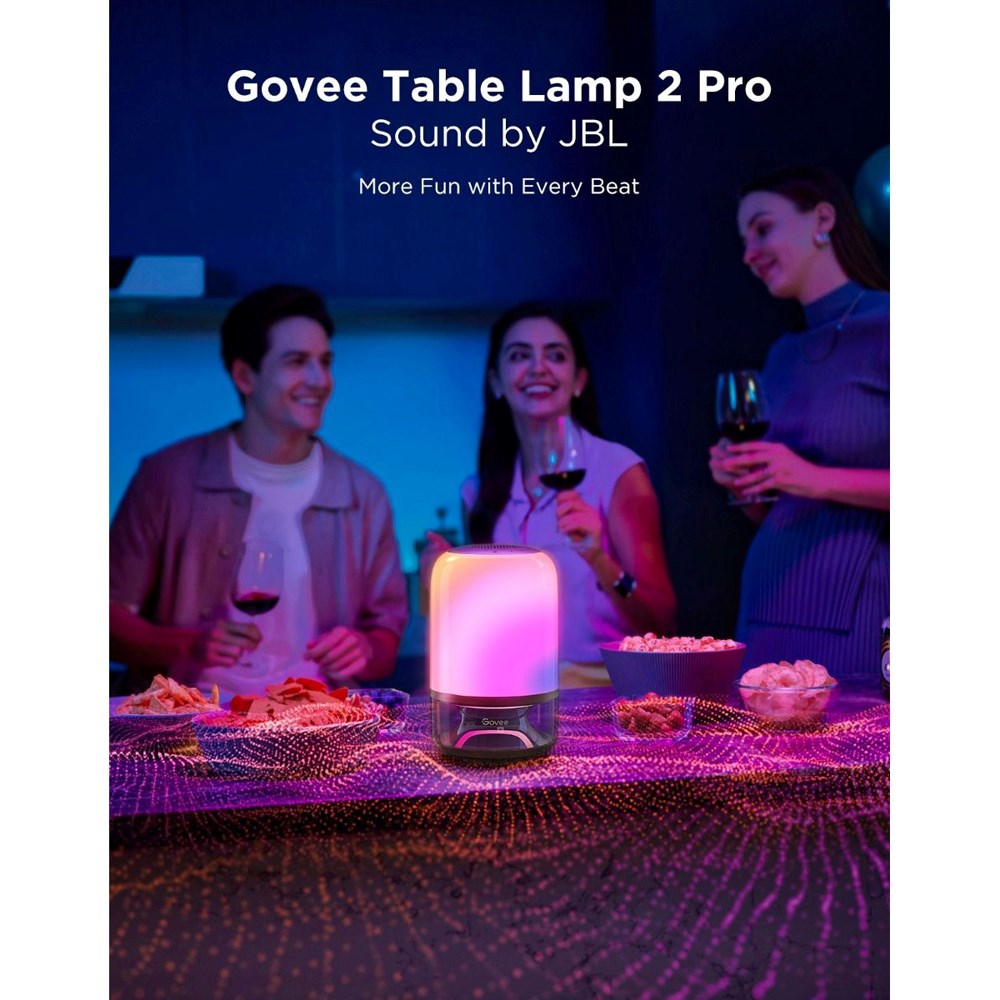 Govee Table Lamp 2 Pro - Innebygd Høyttaler - Grå