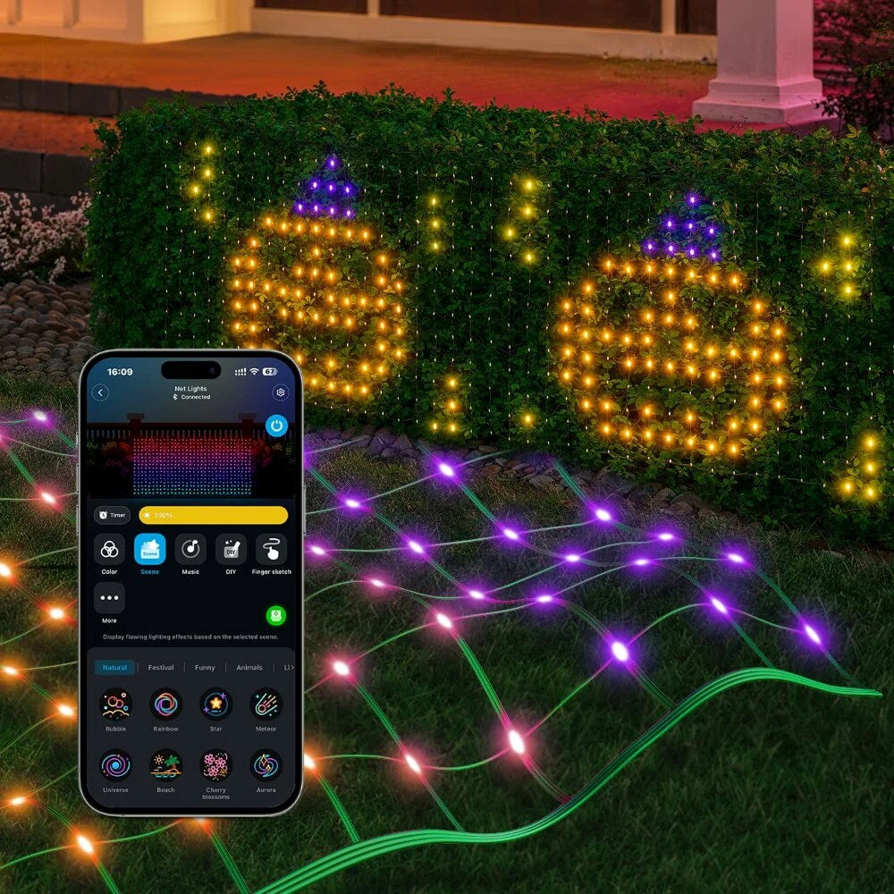 Govee Outdoor Net Lights - LED Nettlys (0.85m*1.43m) - Grønn