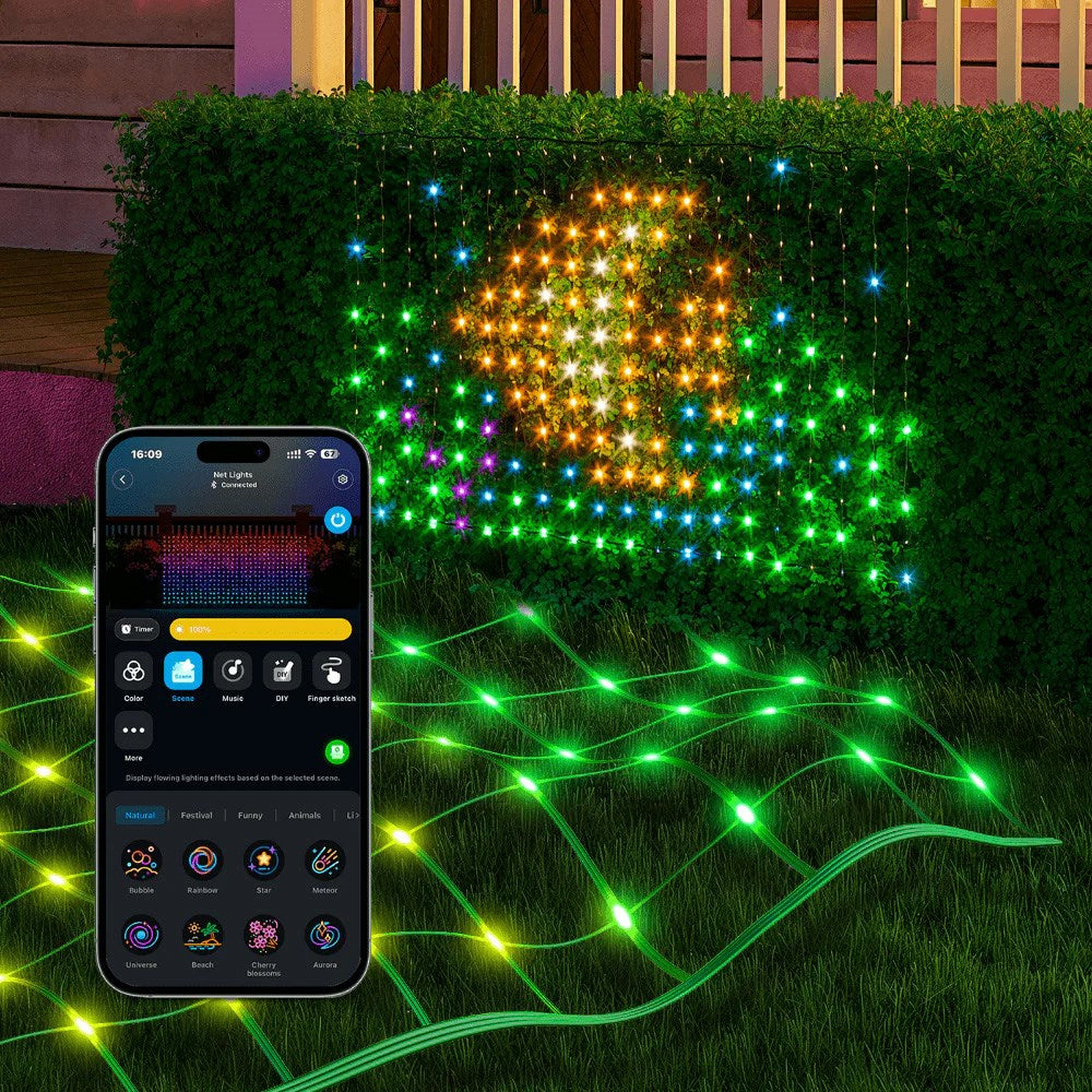 Govee Outdoor Net Lights - LED Nettlys (0.85m*1.43m) - Grønn