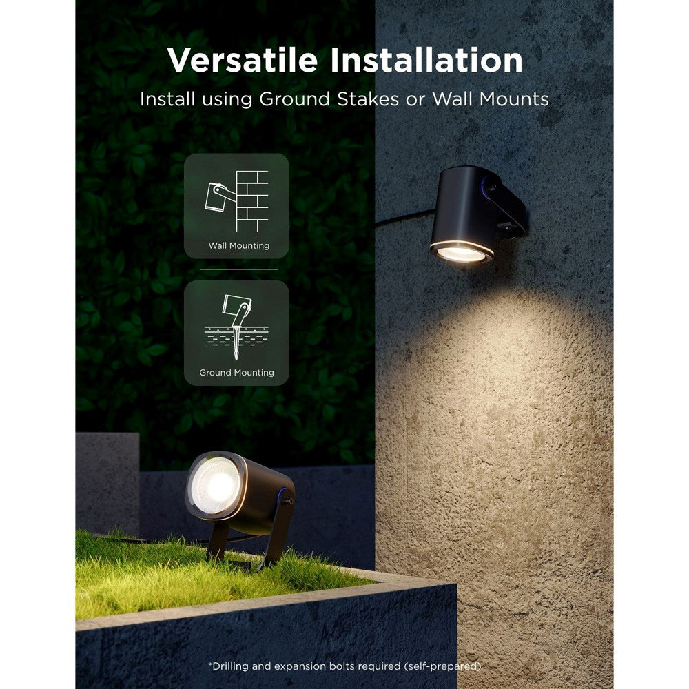 Govee Outdoor Spotlights - 2 stk. - med Multimontering - Svart