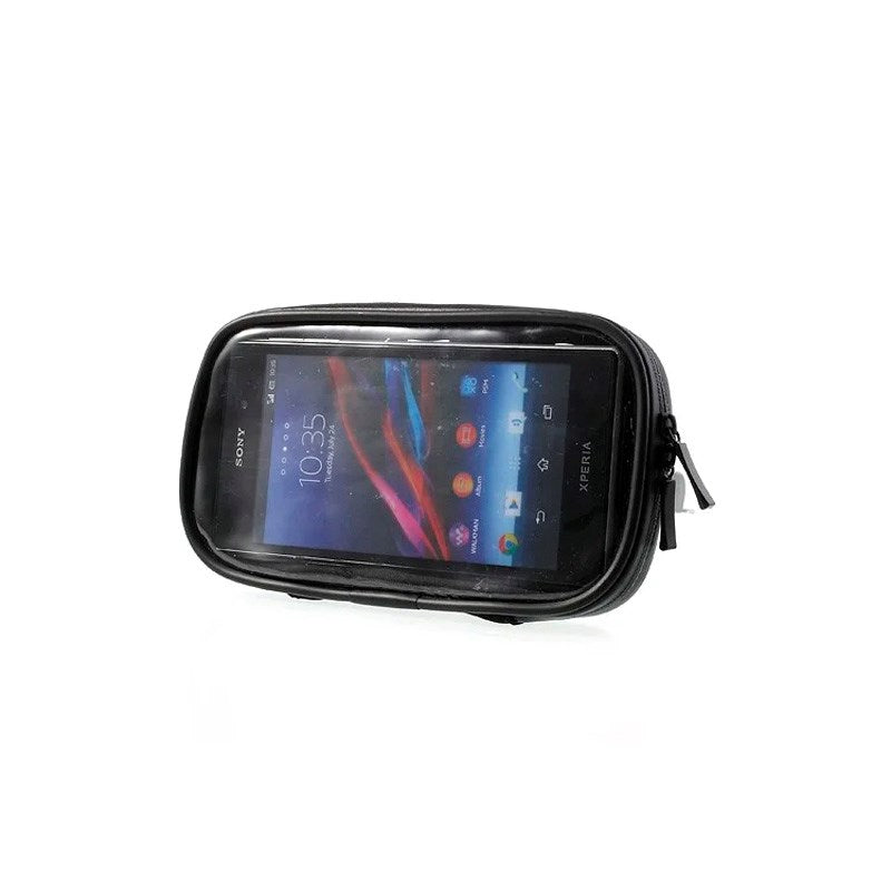 Vanntett Roterende Mobilholder for Motorsykkelstyre - Størrelse 16.5 x 9 cm - Svart