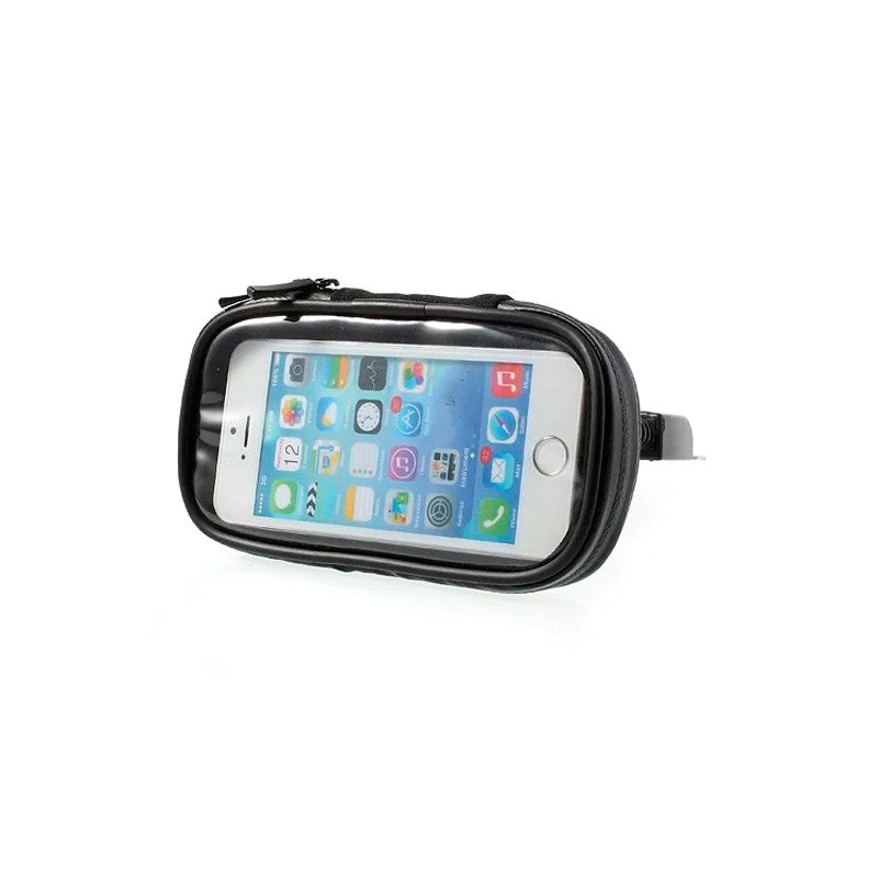 Vanntett Roterende Mobilholder for Motorsykkelstyre - Størrelse 14.5 x 7.5 cm - Svart
