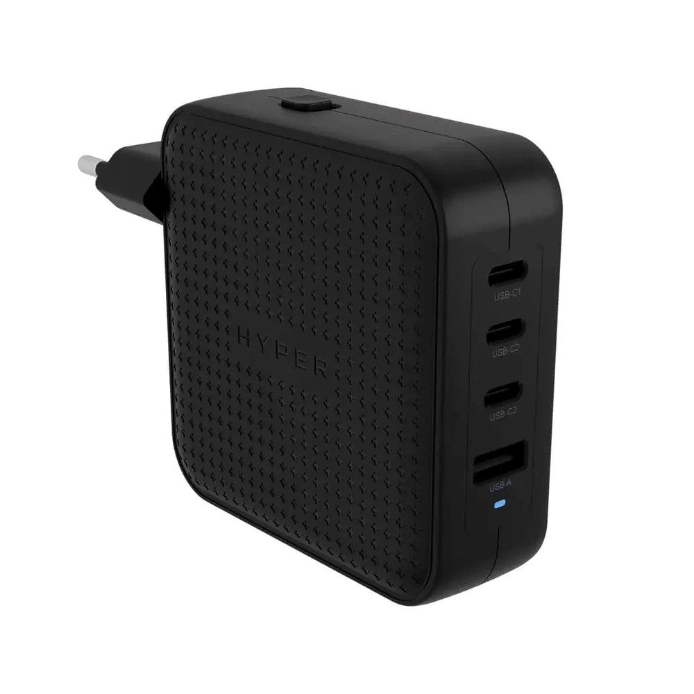 Targus HyperJuice 100W Reiselader m. 1x USB-A & 3x USB-C - inkl. 4x Adapterplugger - Svart