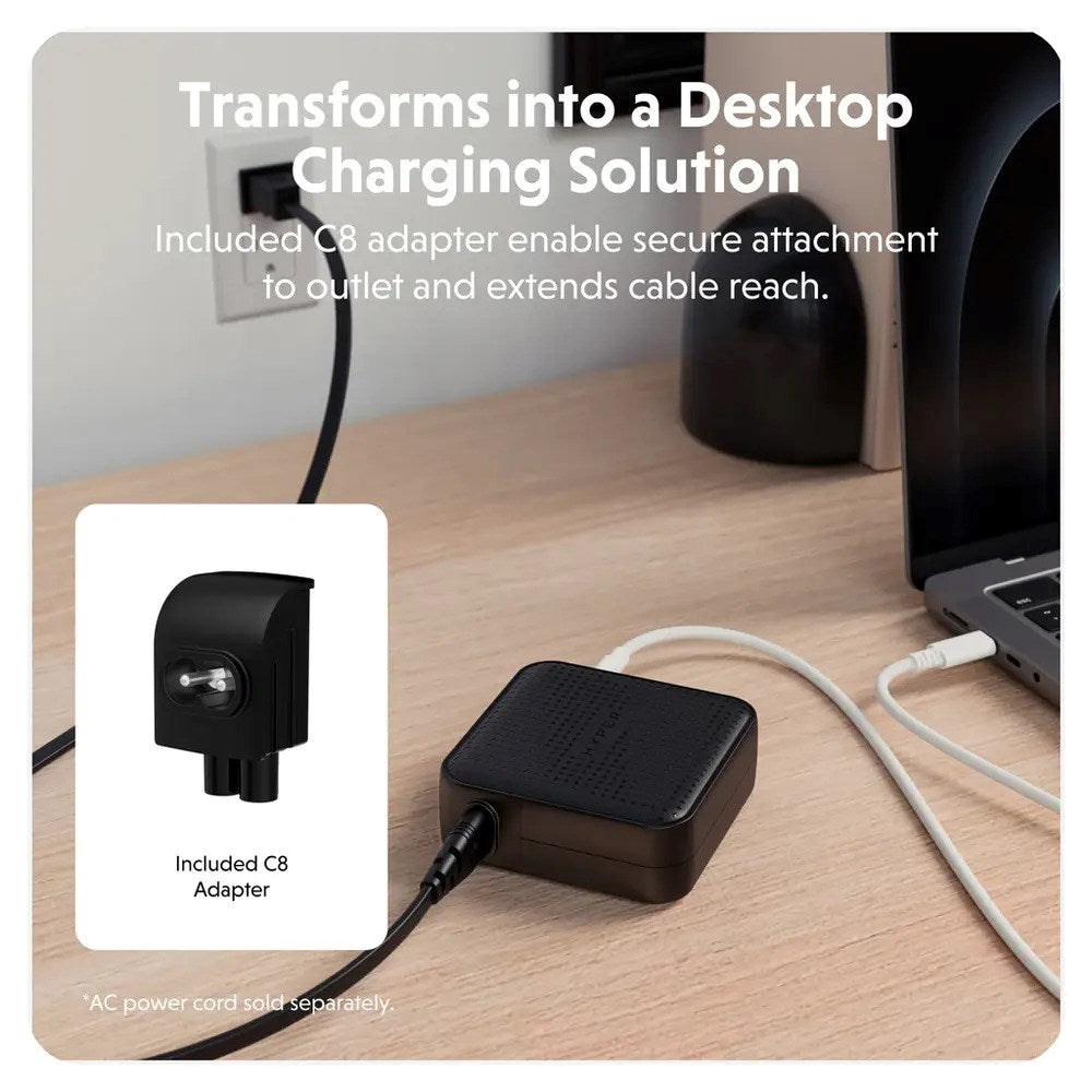 Targus HyperJuice 100W Reiselader m. 1x USB-A & 3x USB-C - inkl. 4x Adapterplugger - Svart