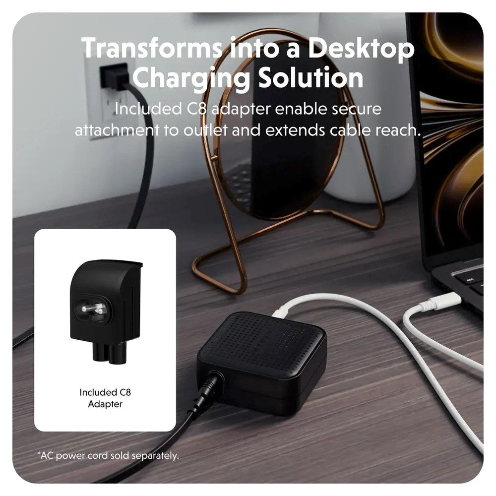 Targus HyperJuice 70W Reiselader m. 1x USB-A & 2x USB-C - inkl. 4x Adapterplugger - Svart