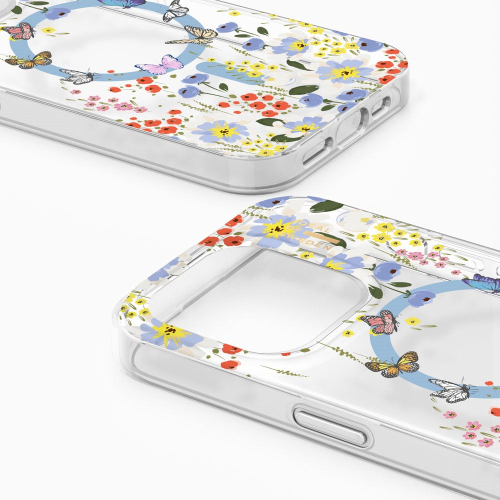 iDeal Of Sweden iPhone 15 Pro Clear Case - MagSafe Kompatibel - Artistic Garden