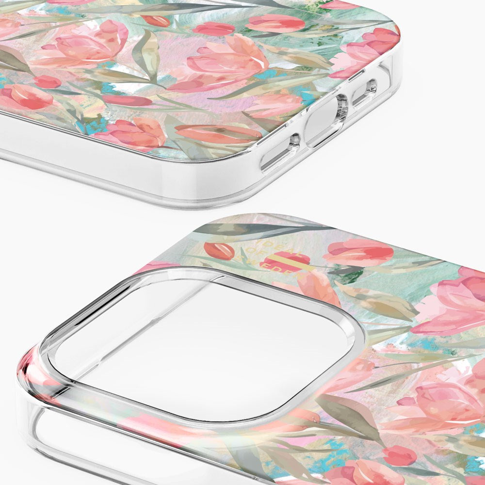 iPhone 15 Pro iDeal Of Sweden Clear Case - MagSafe Kompatibel - Tulip Bloom