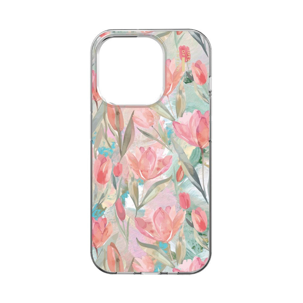 iPhone 15 Pro iDeal Of Sweden Clear Case - MagSafe Kompatibel - Tulip Bloom