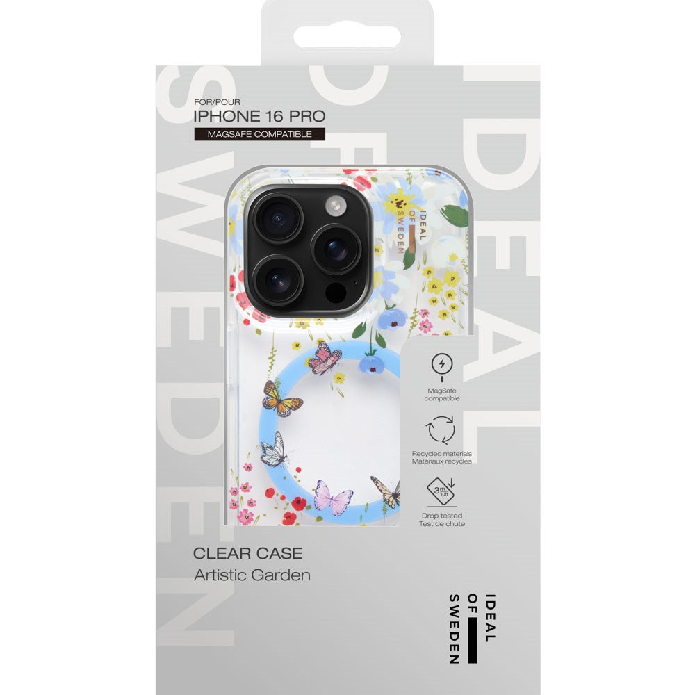 iDeal Of Sweden iPhone 16 Pro Clear Case - MagSafe Kompatibel - Artistic Garden
