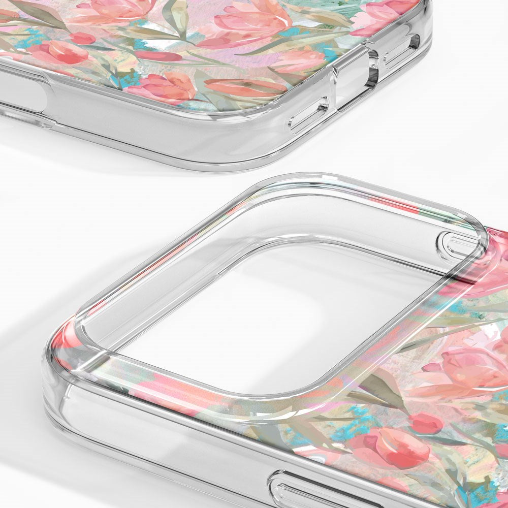 iPhone 17 Pro Max iDeal Of Sweden Clear Deksel - MagSafe Kompatibel - Tulip Bloom