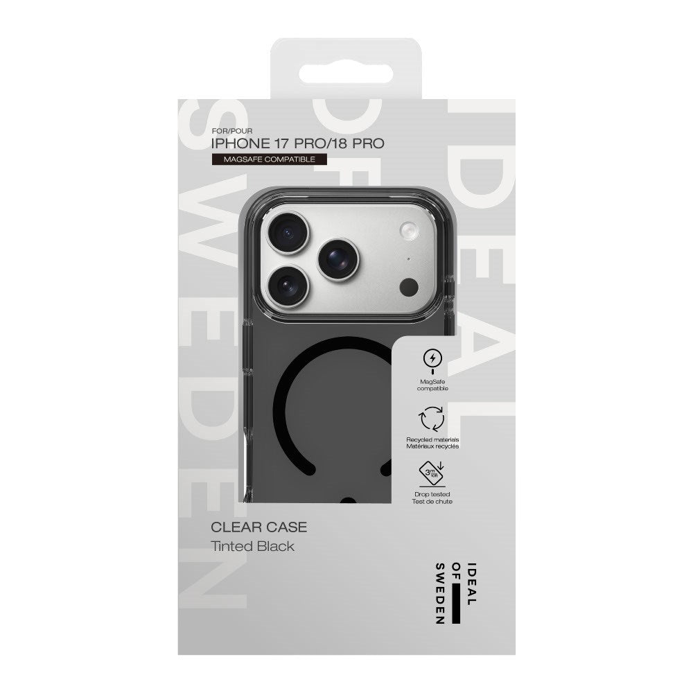iPhone 18 Pro / 17 Pro iDeal Of Sweden Clear Deksel - MagSafe Kompatibel - Tinted Black