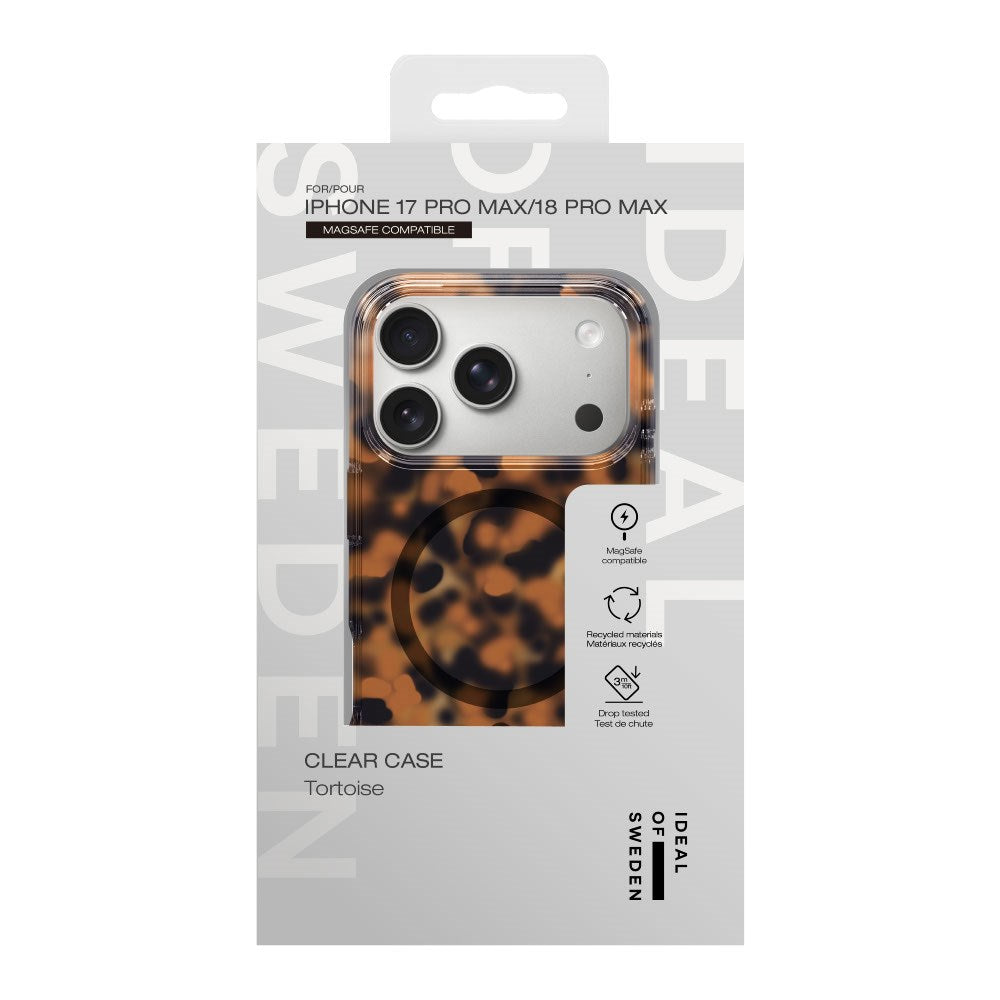 iPhone 18 Pro Max / 17 Pro Max iDeal Of Sweden Clear Deksel - MagSafe Kompatibel - Tortoise