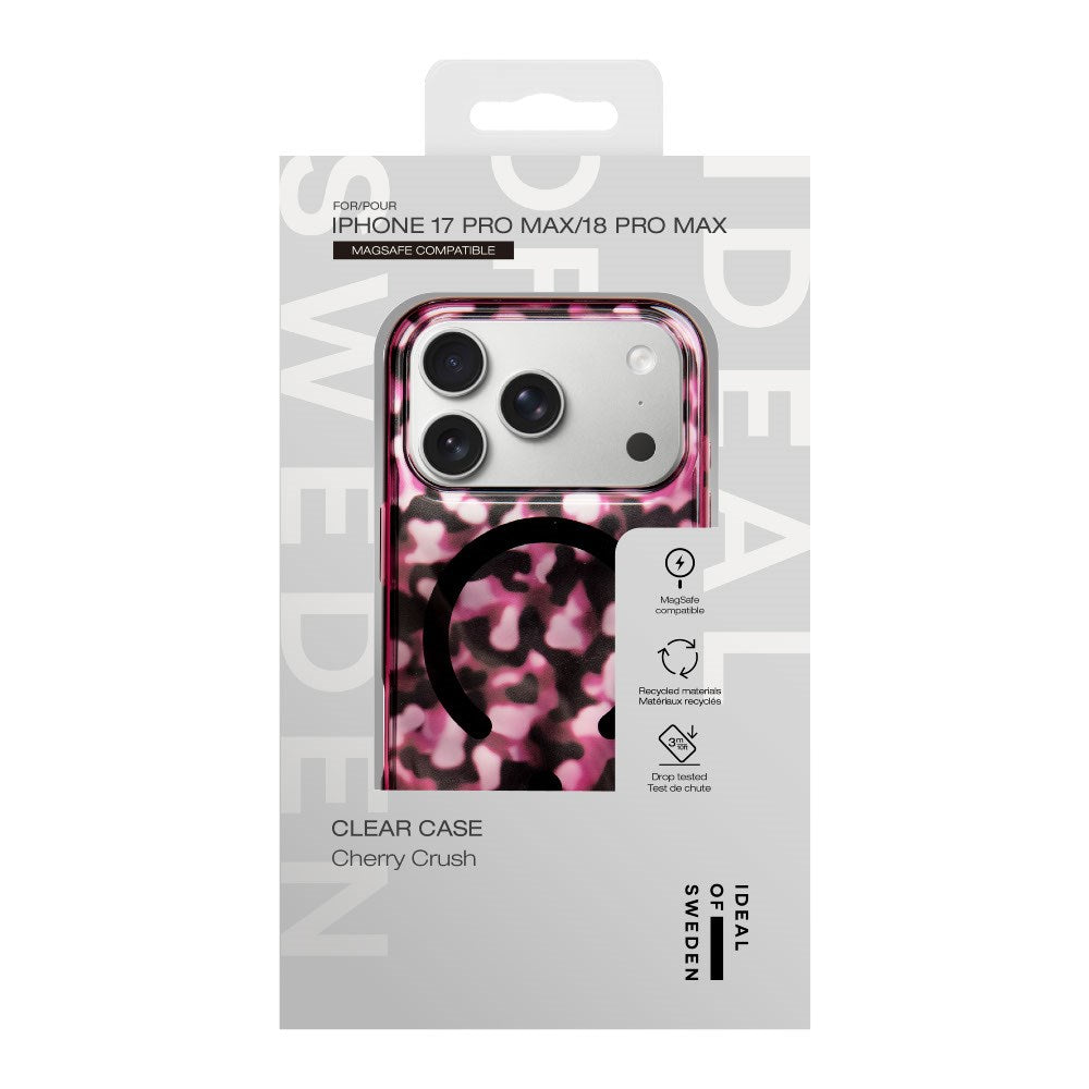 iPhone 18 Pro Max / 17 Pro Max iDeal Of Sweden Clear Deksel - MagSafe Kompatibel - Cherry Crush