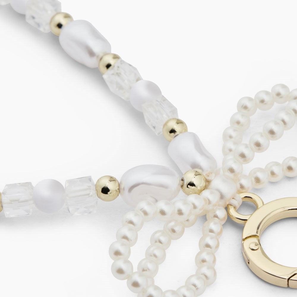 iDeal of Sweden Cord Wristlet Rem - Hvite Perler