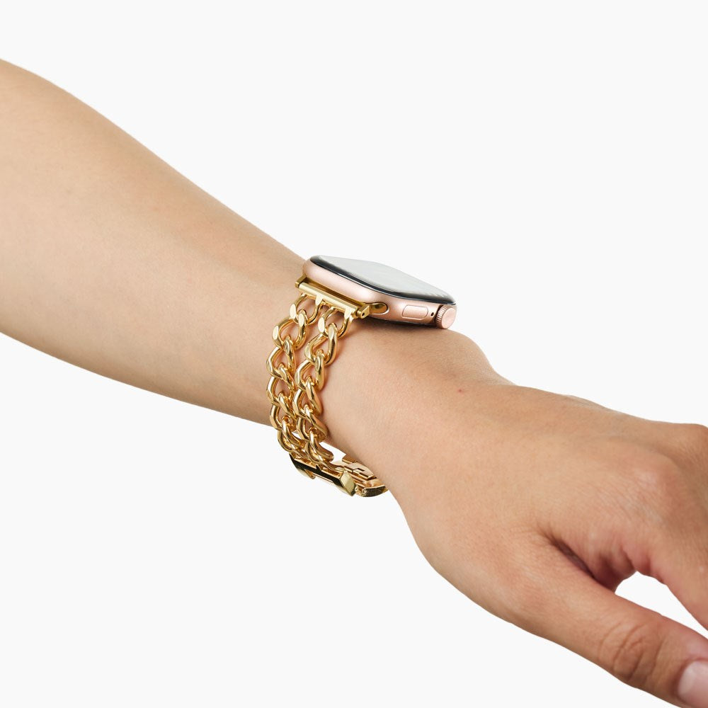 Apple Watch (42/44/SE/45/46/49mm) iDeal of Sweden Metall Klokkerem - Chain Gold