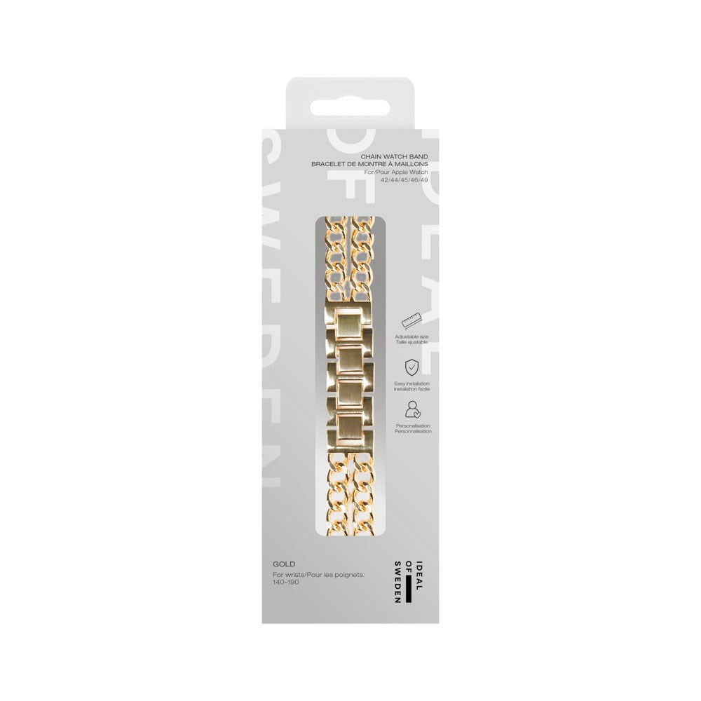 Apple Watch (42/44/SE/45/46/49mm) iDeal of Sweden Metall Klokkerem - Chain Gold