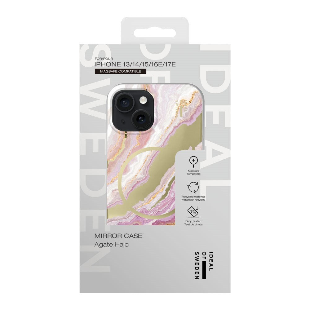 iPhone 17e / 16e / 15 / 14 / 13 iDeal Of Sweden Mirror Deksel - MagSafe Kompatibel - Agate Halo