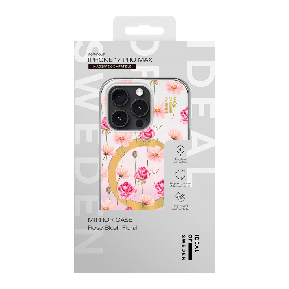iPhone 17 Pro Max iDeal Of Sweden Mirror Deksel - MagSafe Kompatibel - Rose Blush Floral