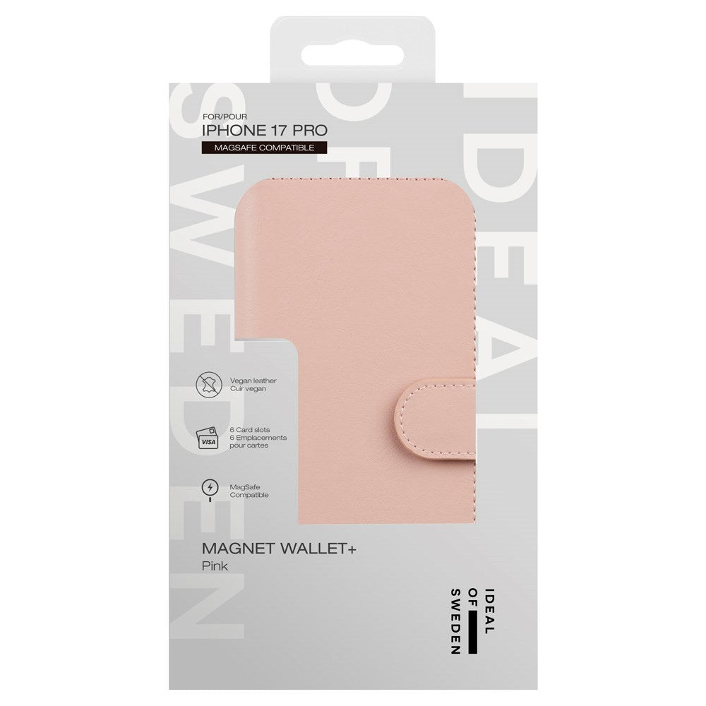iDeal Of Sweden iPhone 17 Magnet Wallet+ Deksel - MagSafe Kompatibel - Pink