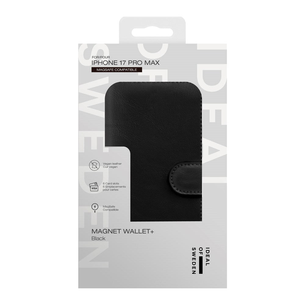 iDeal Of Sweden iPhone 17 Pro Max Magnet Wallet+ Deksel - MagSafe Kompatibel - Black
