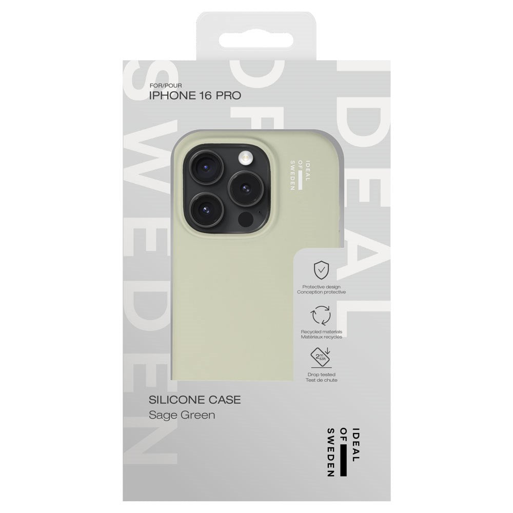 iPhone 16 Pro iDeal Of Sweden Silicone Deksel - Sage Green