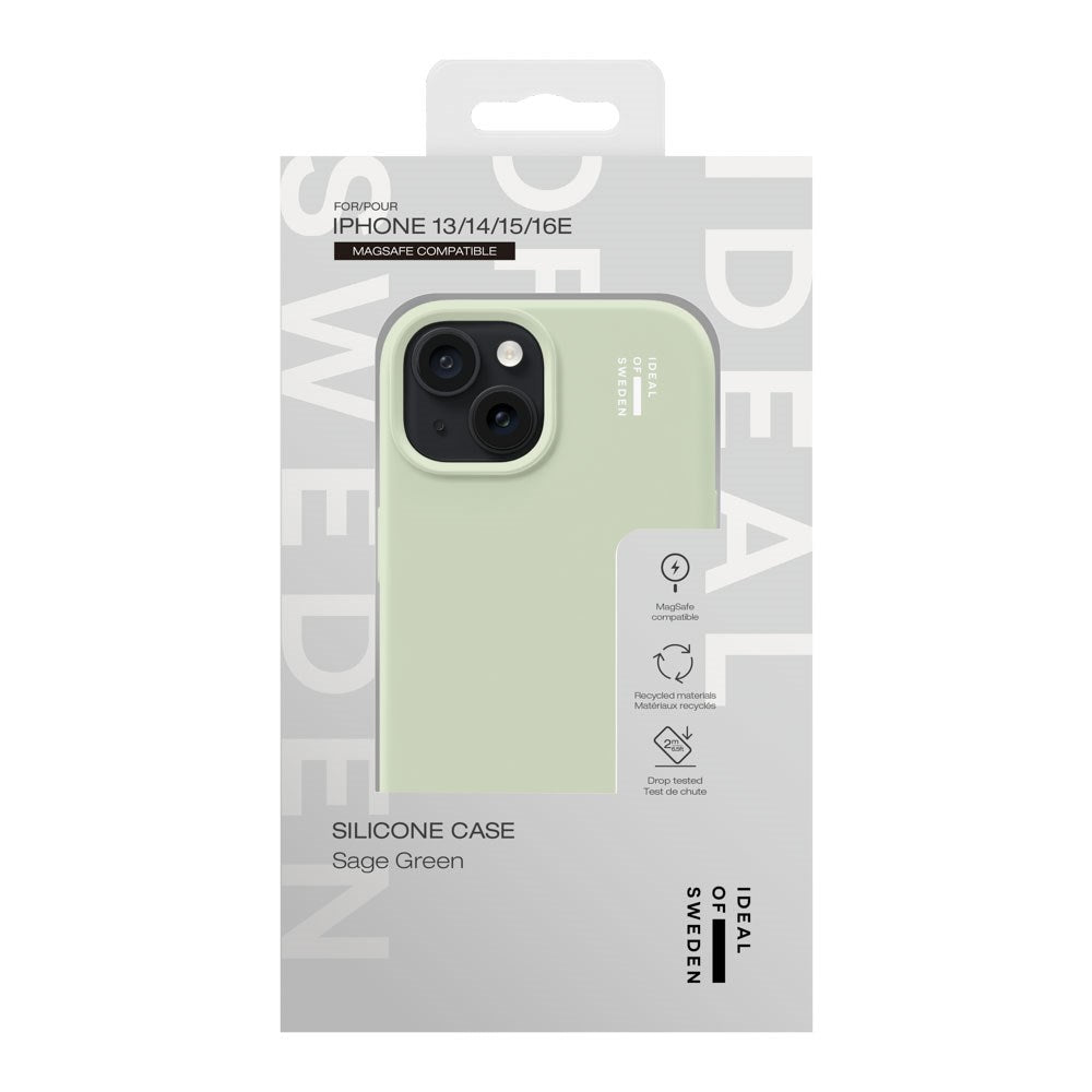 iPhone 17e / 16e / 15 / 14 / 13 iDeal Of Sweden Silicone Deksel - MagSafe Kompatibel - Sage Green