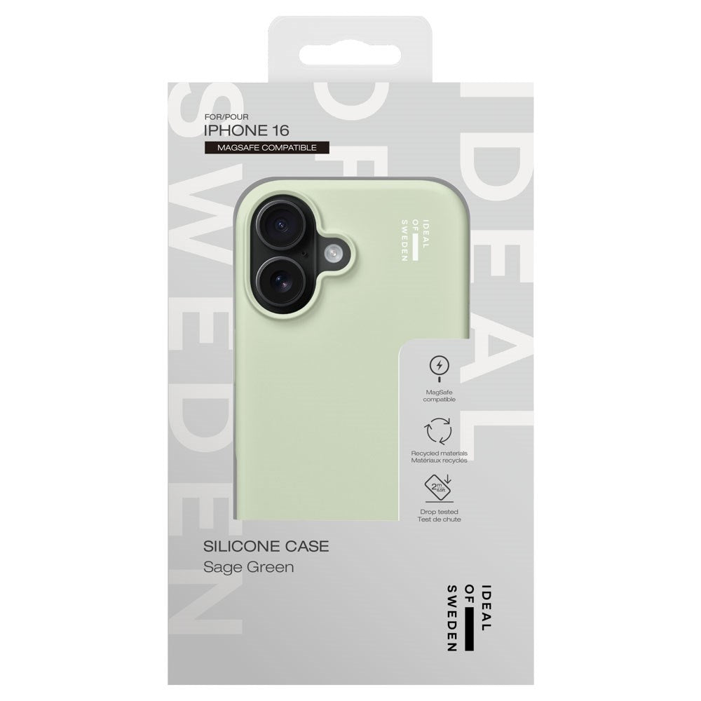 iPhone 16 iDeal Of Sweden Silicone Deksel - MagSafe Kompatibel - Sage Green