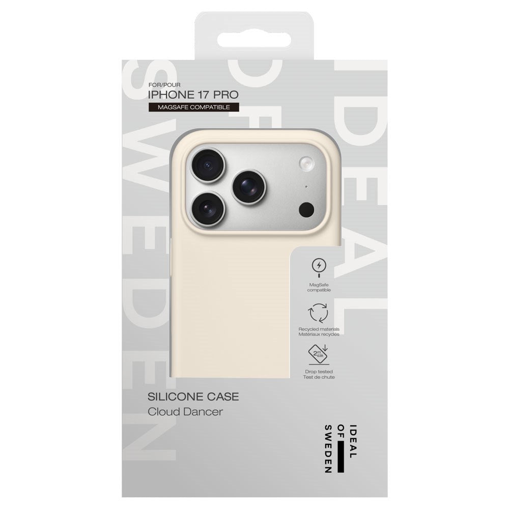 iPhone 17 Pro iDeal Of Sweden Silicone Deksel - MagSafe Kompatibel - Cloud Dancer